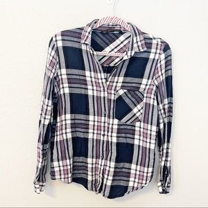 Zara plaid flannel‎ Navy Medium